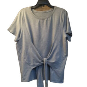 Any Body tie front tee light sage green color
